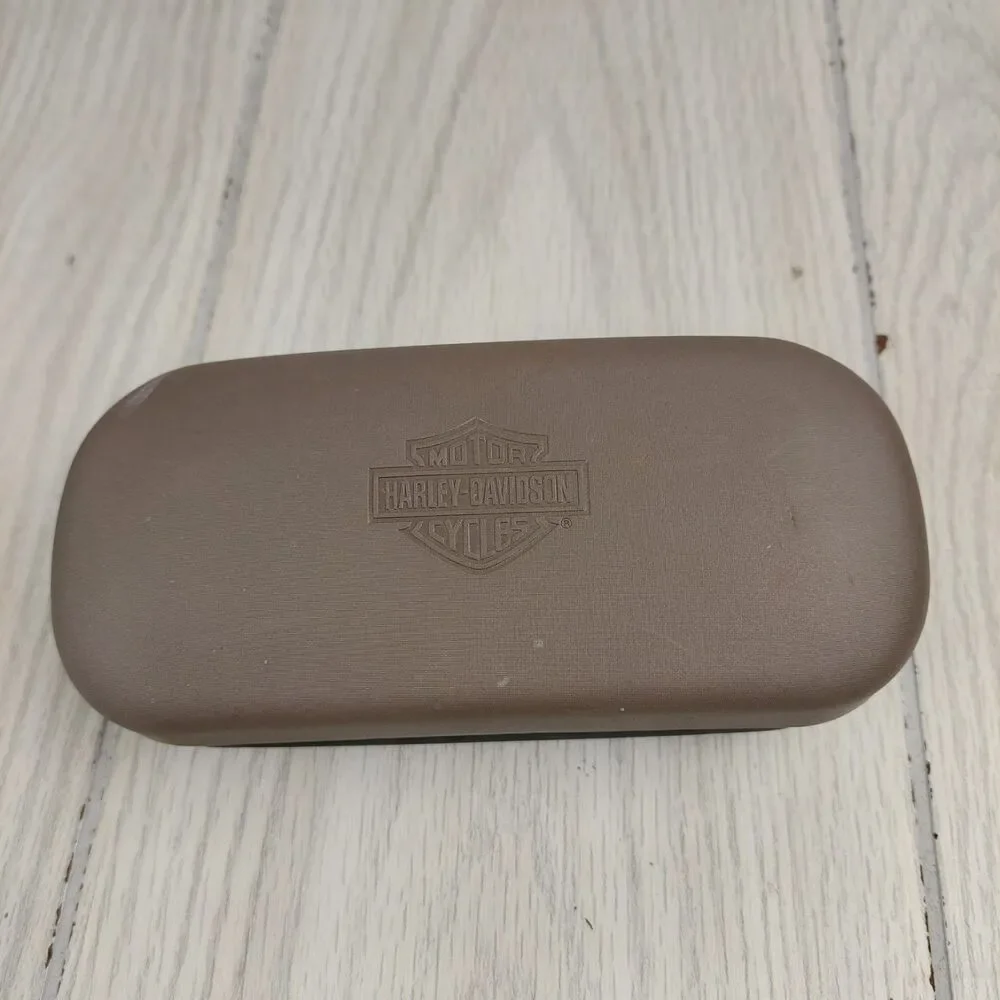 Harley Davidson‎ Hard Eyeglass Sunglasses CASE Clamshell Tan Black Embossed Logo